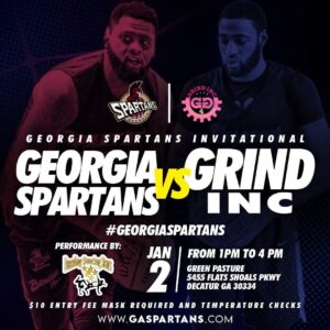 #GeorgiaSpartans Invitational Jan2 from 1pm to 4pm $10 entry fee @georgiaspartans vs @grind.inc Green Pasture 5455 Flat Shoals