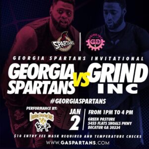 We will be back in action in 2021!! #GeorgiaSpartans vs @grind.inc Jan2 from 1pm to 4pm!! Green Pastures 5455 Flat Shoals Pkwy